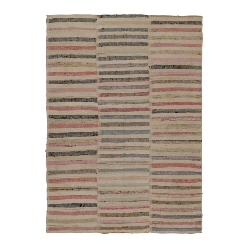 One-of-a-Kind Rectangle 8’ X 10’ Hand Knotted Area Rug, Rectangle 6'11" x 9'10"