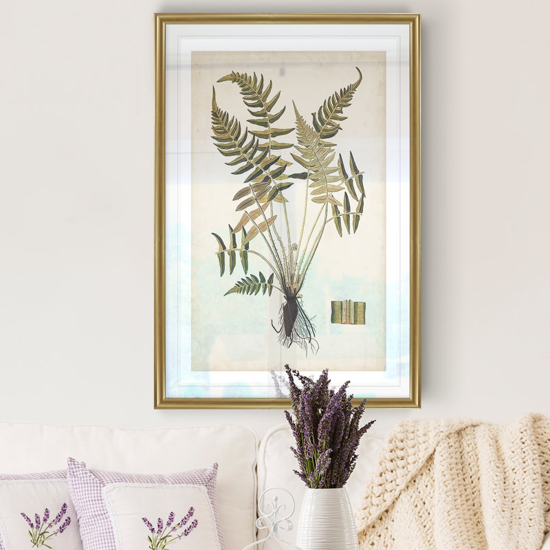 « palm botanique iv »-impression sur toile, H 18,5 po x l 24,5 po x P 1,5 po, Cadre doré