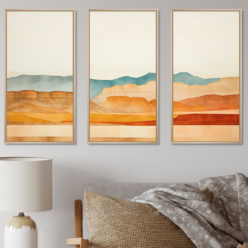 «Bold Canyon View», ensemble d'art mural Canyon, H 40 po x l 60 po x P 1 po, Cadre naturel flottant