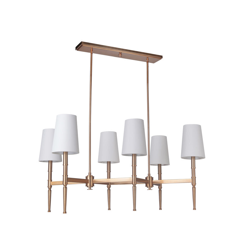 Lustree linéaire 6 lumières spoutnik modern Quinlan, Laiton satiné