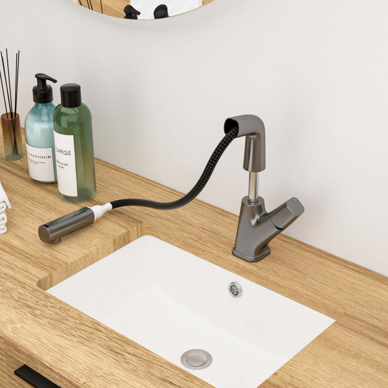 Robinet de salle de bain escamotable avec trois modes d'eau réglables