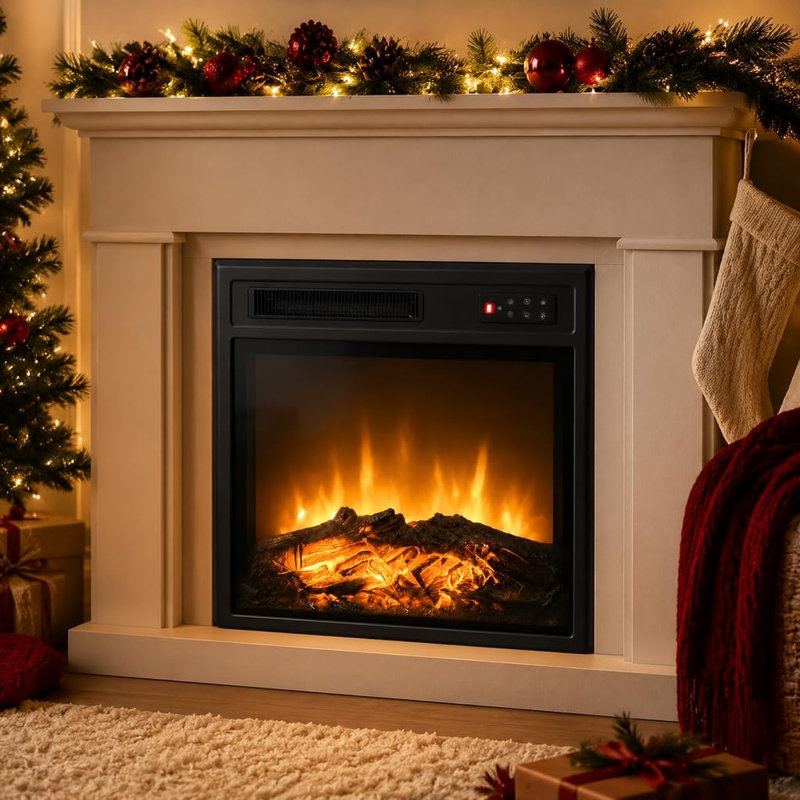 Rebrilliant Black Electric Fireplace Insert, 13.5D x 48.5W x 45.5H