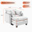 Chaise simple rembourrée carrée en velours côtelé avec repose-pieds, pièces modulaires pour canapé modulaire-430111515