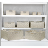 Stackable Wicker Woven Basket with Handles 9 Pack