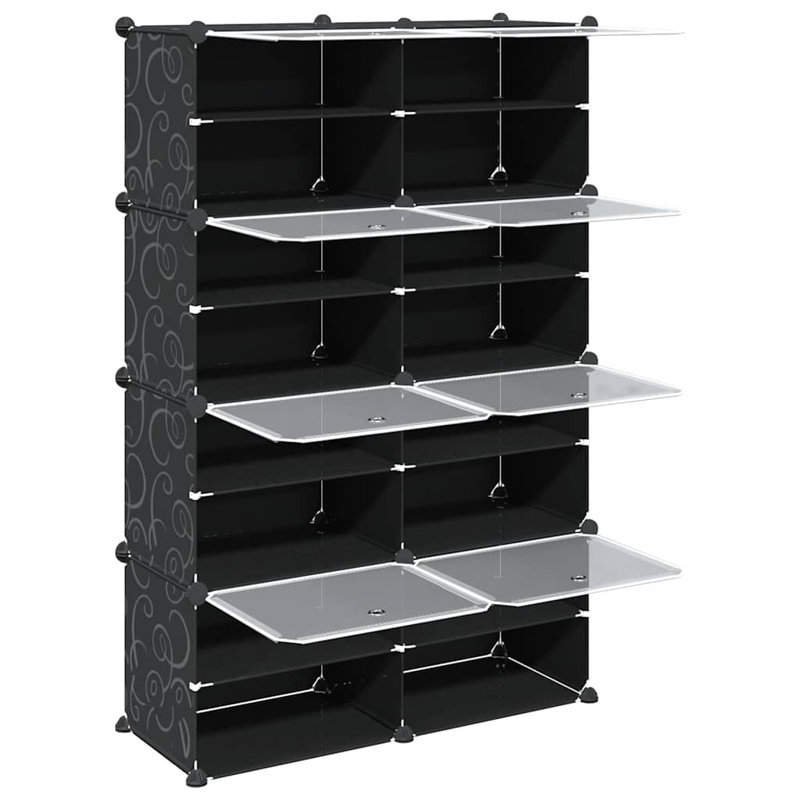 vidaXL Storage Cube Organizer Black Polypropylene Medium Modular