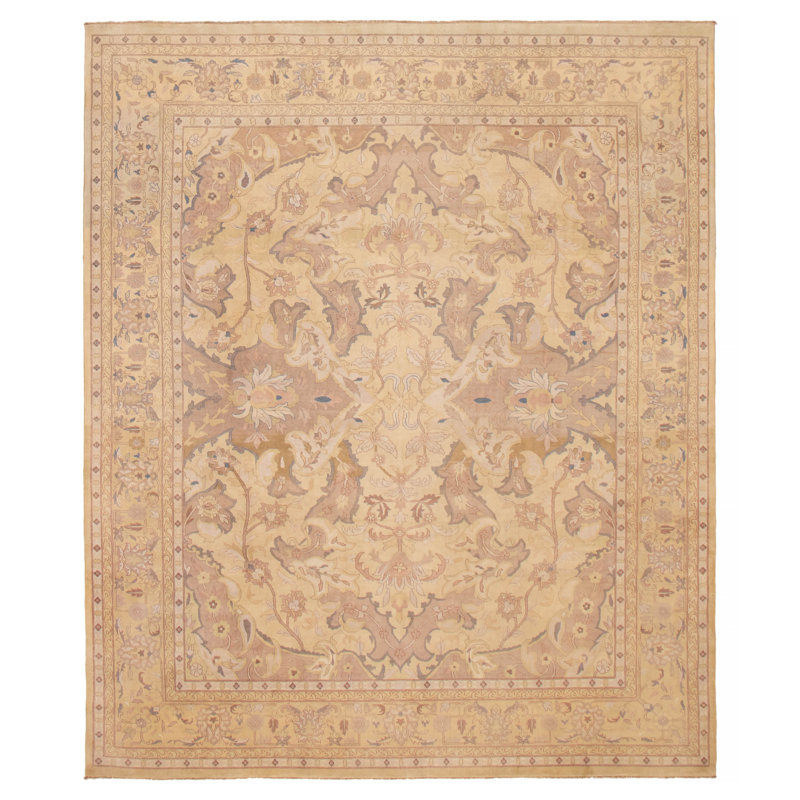 Abidemi One-of-a-Kind Rectangle 8'0" X 9'7" 1990's Wool Area Rug Khaki