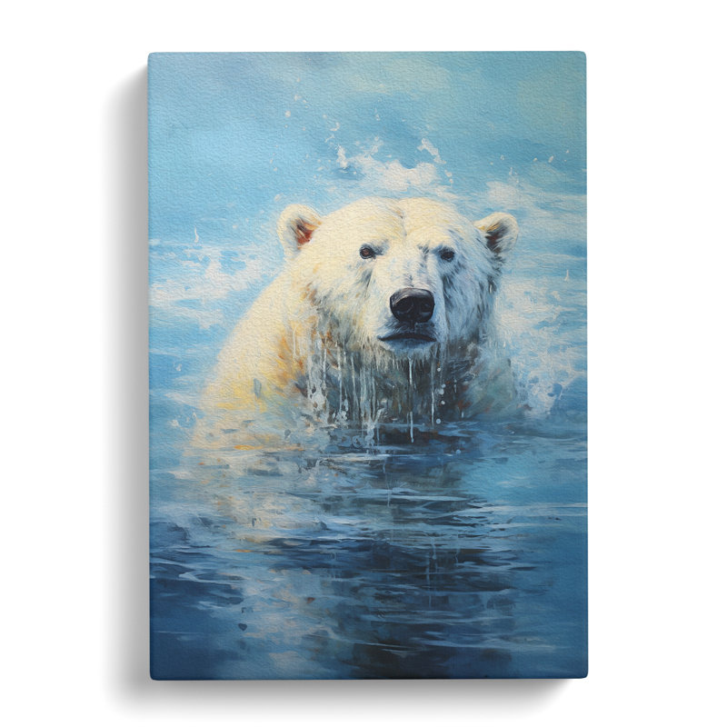 Polar Bear Informel - Wrapped Canvas, 60cm H x 40cm W x 3cm D