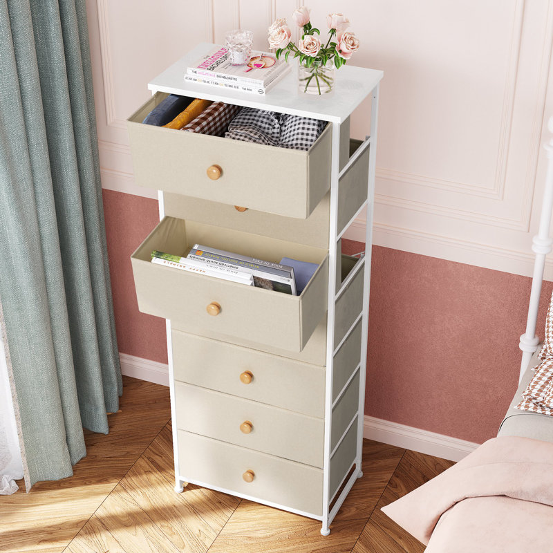Commode 7 tiroirs Caelyn, Beige