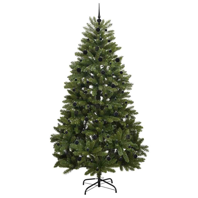 Artificial Christmas Tree with Stand Green PVC and Metal, 7.87 ft
