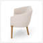 Causeuse de style Mid-Century moderne avec dossier à surpiqûres et pieds en bois d'hévéa brun, parfaite pour des sièges élégants et confortables