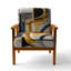 Fauteuil rembourré gris et jaune Kycia-1983116280