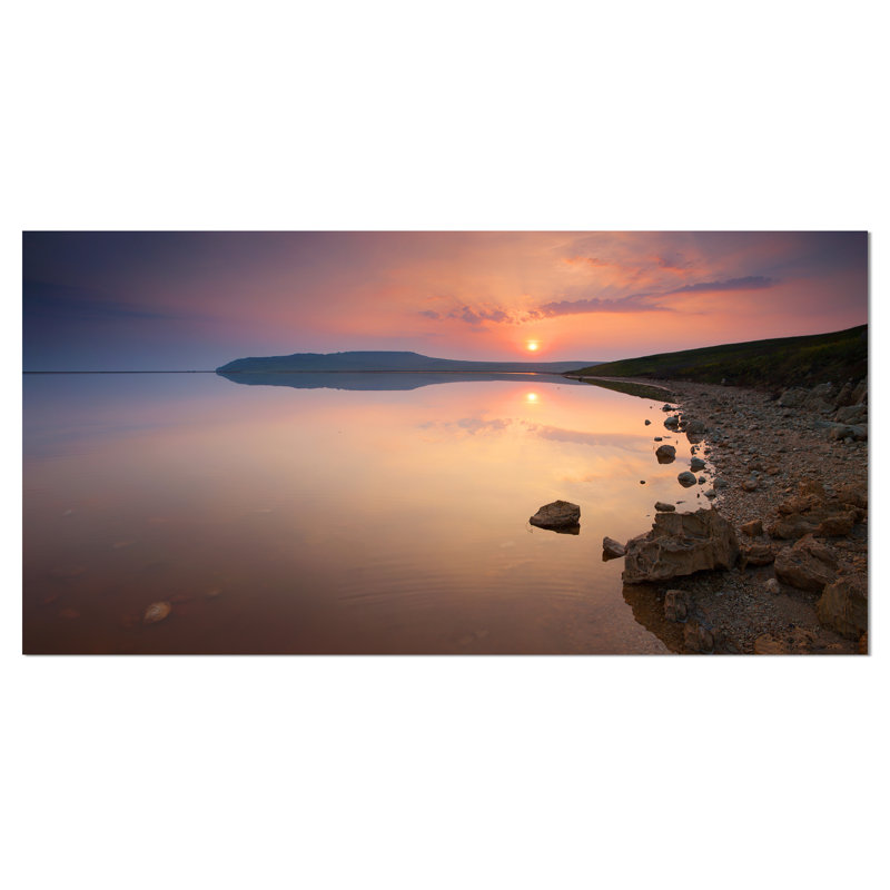 « belle soleil over tranquil sea », reproduction de photo sur toile tendue, H 28 po x l 60 po x P 1,5 po