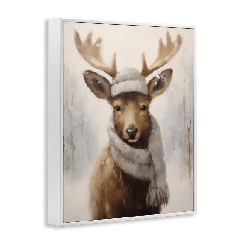Cozy Winter Deer Fawn, estampe numérique, design par Arlington Prints, H 14 po x l 11 po
