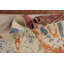 Tapis indien à motif abstrait moderne illustré