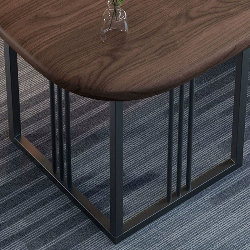 Bureau rectangulaire en bois massif noyer, 29.53" H x 47.24" W x 23.62" D