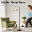 Lampe sur pied à arc avec abat-jour ajustable, scène de plage sereine, coquillages, douces vagues, lampe sur pied côtière douce, 3 couleurs, intensité variable, lampe sur pied avec interrupteur au pied pour la chambre à coucher