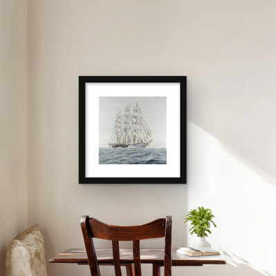 «Ship by a nuageux» - Impression sur toile encadrée