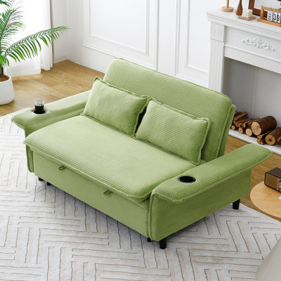 Canapé-lit multifonctionnel avec tissu rayé distinctif
