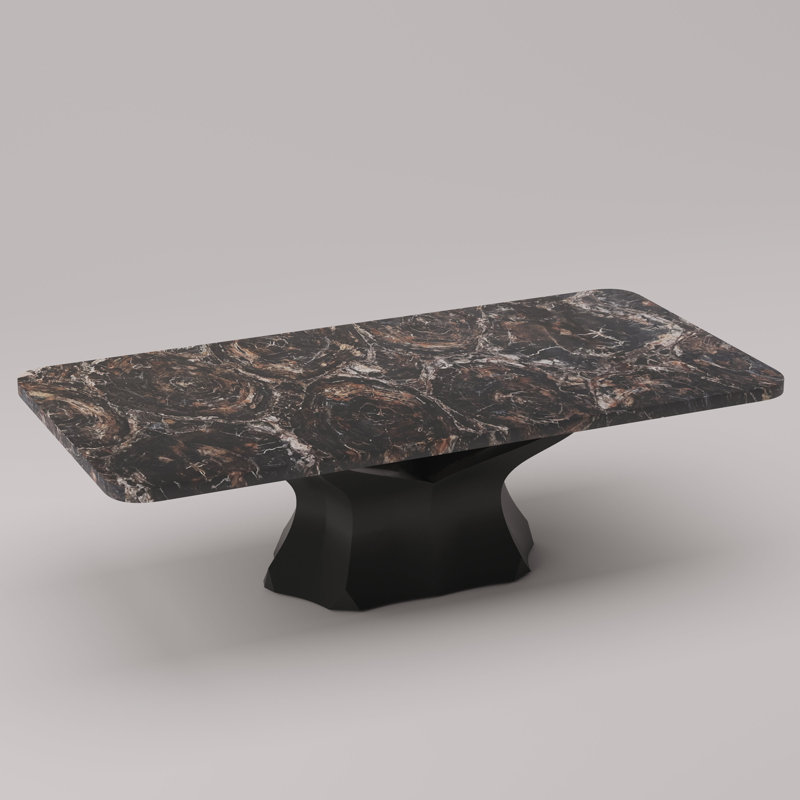 Arboresce Petrified Wood Coffee Table, Black Petrified Wood