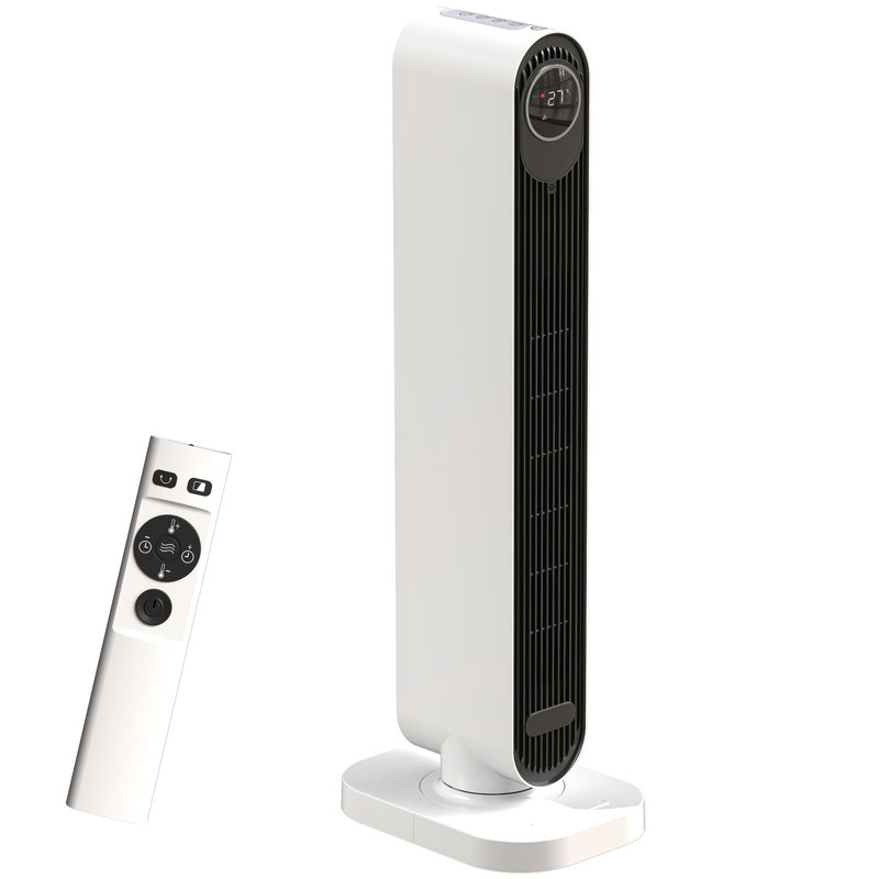 HOMCOM 6824 BTU Electric Tower Space Heater with Adjustable Thermostat, White
