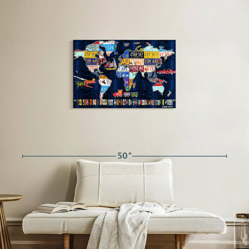 Aliaz World Map Augustine, 20" H x 30" W