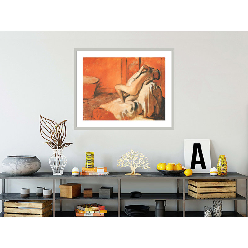 After the Bath by Edgar Degas -Framed Giclee Print, 33.5" H x 41.12" W