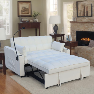 Canapé-lit convertible polyvalent avec fonction escamotable et coussins moelleux pour toutes les occasions
