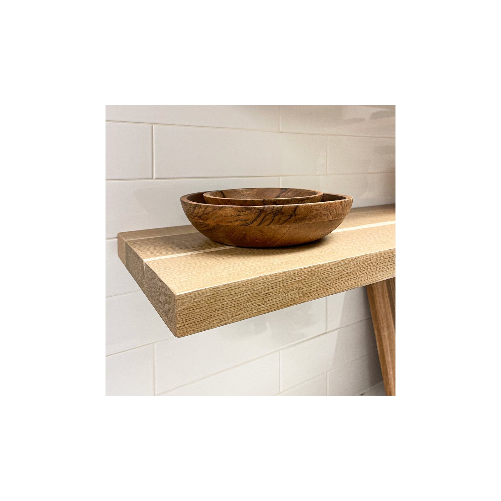 Nineveh Solid White Oak Floating Shelves, 2" H x 24" W x 6" D