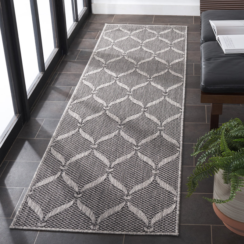 Tapis d'intérieur / extérieur à motif géométrique Nylie Performance, Tapis de couloir 2 pi 2 po x 8 pi