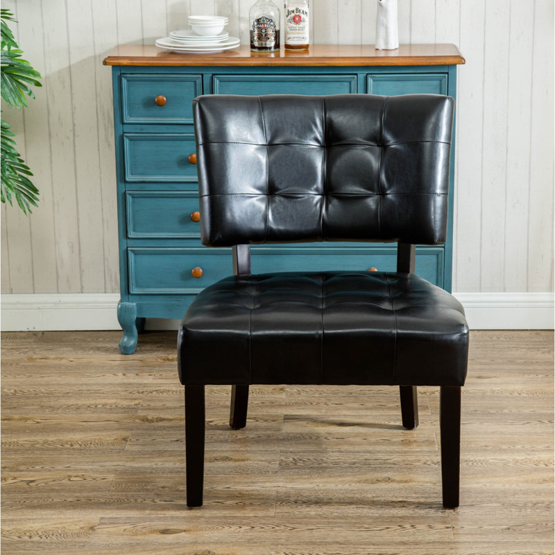 Fauteuil d'appoint capitonné en similicuir avec sièges surdimensionnés