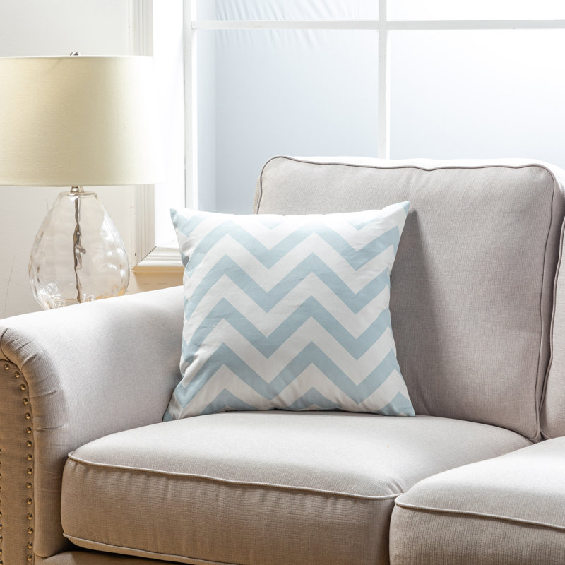 Housse de coussin Los Angeles, Chevron bleu mer