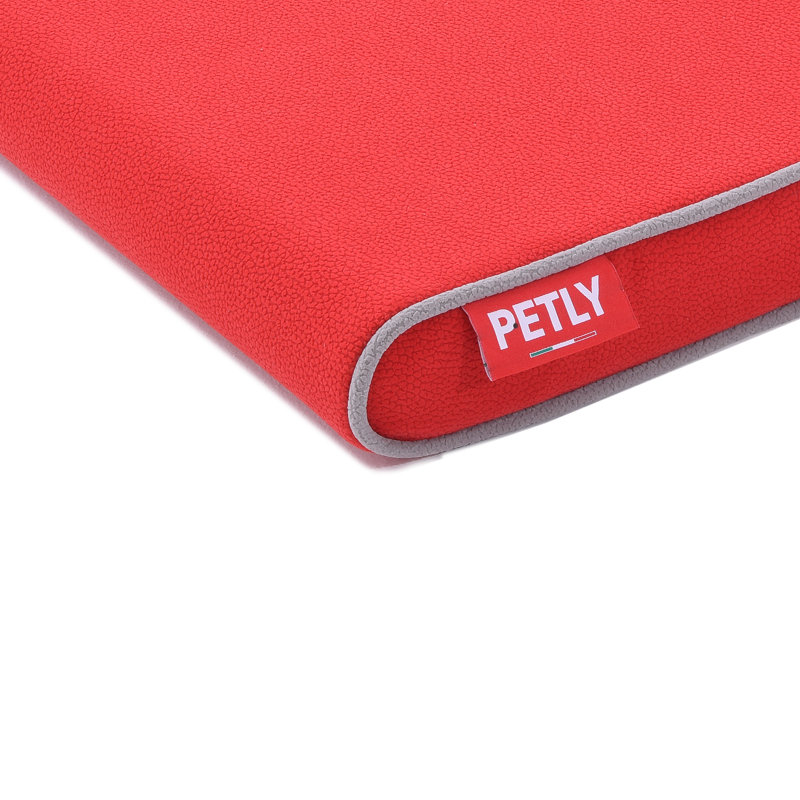 Orthopedic Microfibre Pet Bed, Red, Large (120cm W x 80cm D)