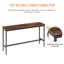 Ensemble de table de bar 63 po avec 3 tabourets revêtus de polyuréthane, comptoir de cuisine rustique brun et noir
