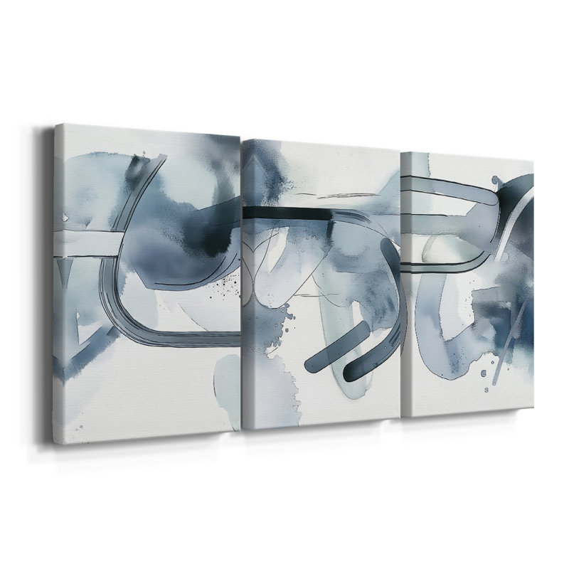 Série ABSTRACT DCCXLIX - Toile tendue sur mesure - 3 pièces, H 48 po x l 96 po