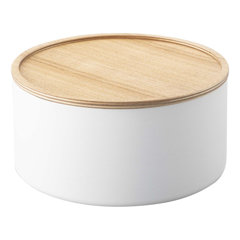 Rin Metal Storage Bin, White, 4.3" H x 8.7" W x 8.7" D