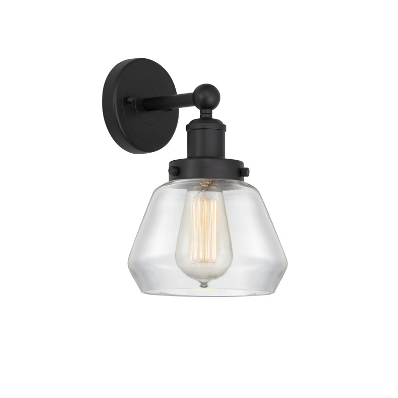 Carrboro Armed Sconce, Matte Black, Clear
