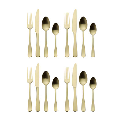 Mikasa Satin Champagne Landyn16-Piece Stainless Steel Flatware Set, Service For 4