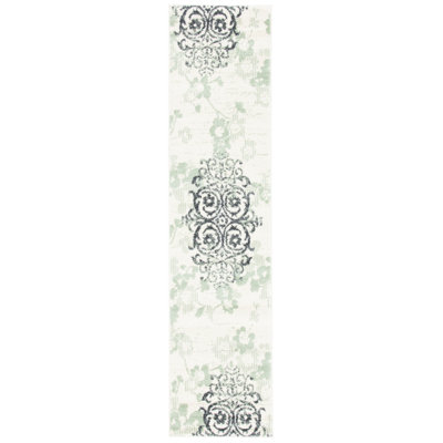 Agathla Ivory/Green/Black Area Rug