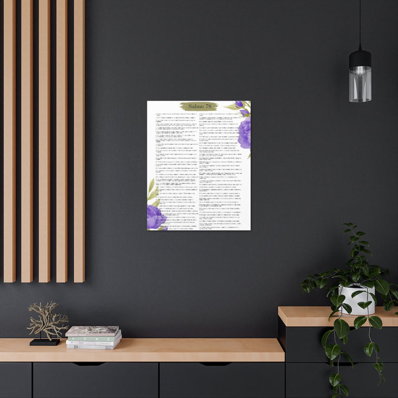 Art textuel sur toile tendue Salmo 78, H 16 po x l 12 po x P 1,25 po