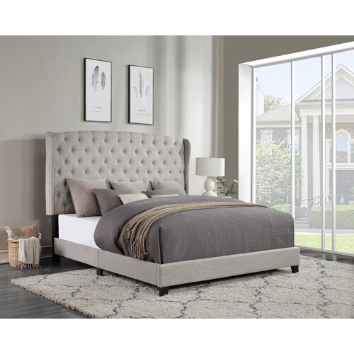 FirstAmericanLiquidators Upholstered Wingback Bed & Reviews | Wayfair