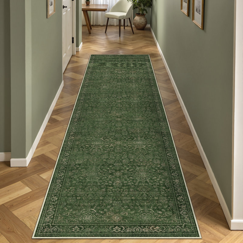 Ainez Tranditional Oriental Machine Washable Area Rugs With Non-Slip Backing, Runner 2' x 8'
