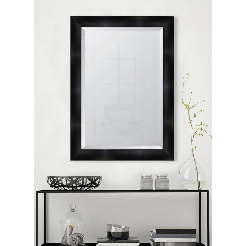 Miroir mural cadre en résine noire, H 42,5 po x l 30,5 po
