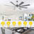 72" Modern Chrome Ceiling Fan with LED Light Kit and Remote, 6-Speed Quiet DC Motor, Reversible Ceiling Fan for Large Living Rooms-508995821