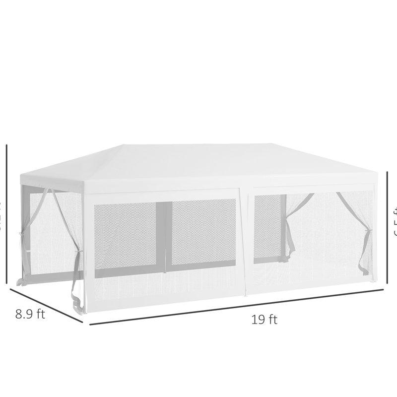 Party Canopy, Outdoor Wedding Gazebo, 6 Detachable Sidewalls, Protection Resistance Resistance, Steel Frame, White For Celebrations Tent, Shelter & Barrier,
