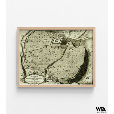 Biblical Place Art, Holy Land Art, Jesus Christ Decor, Antique Map Of Jerusalem, Jerusalem Wall Art, Bible Art Print, Christian Gift Print