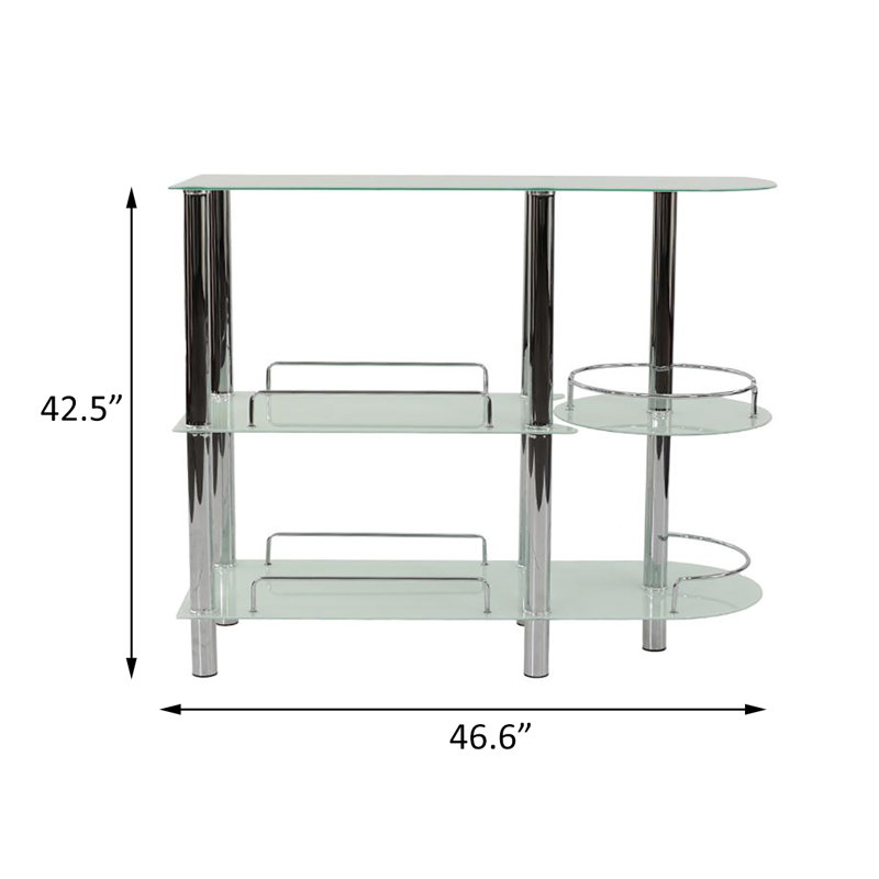 Bar à 3 niveaux Mobus, Blanc/chrome