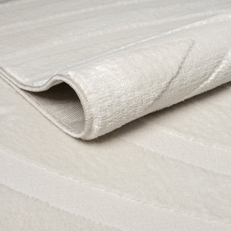 Abani Oltmann Oltmann100A Neutral Modern Linear Cream Area Rug, Rectangle 4' x 6'
