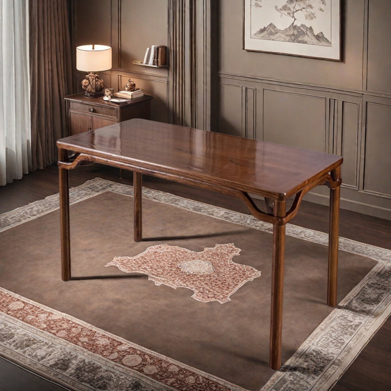 Retro And Durable Elm Wood Writing Desk, 31.49" H x 51.18" W x 25.59" D