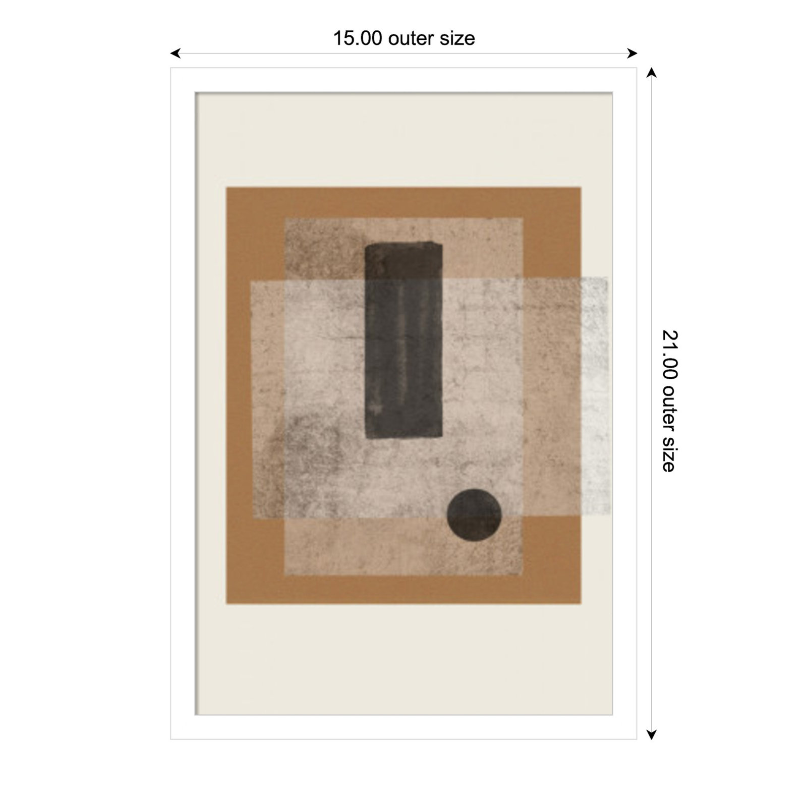Composition III by The MIUUS STUDIO Wood Framed Wall Art Print, 21" H x 15" W, White