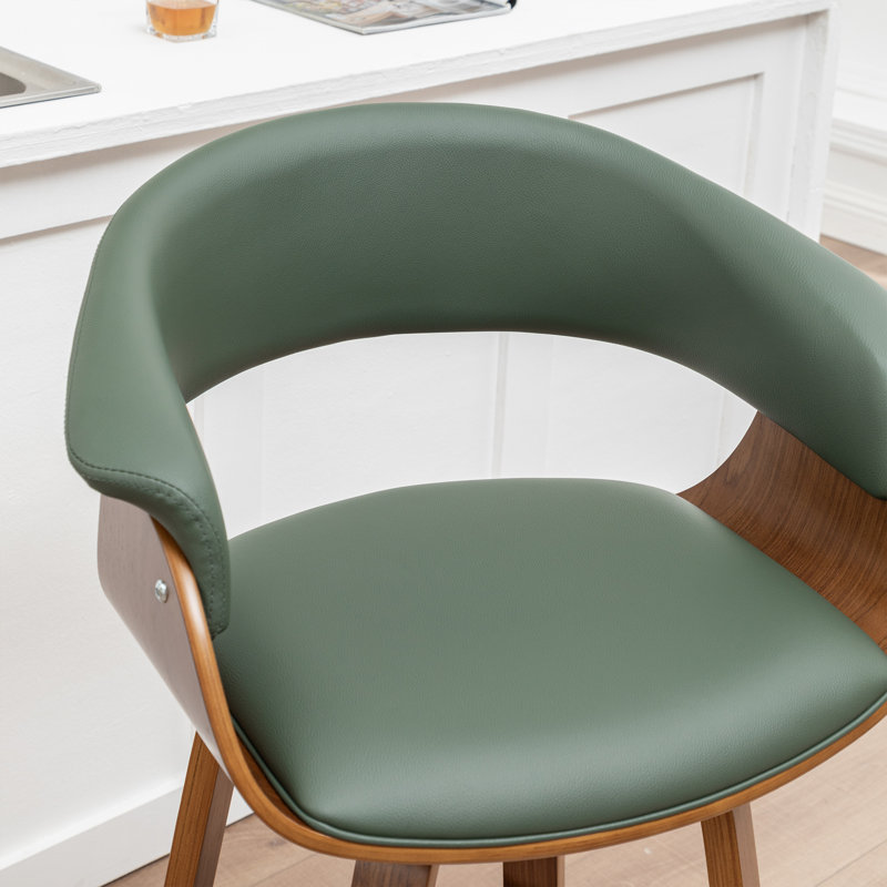 Tabourets pivotants Mid-Century rembourrés en similicuir Devlin, Tabouret de comptoir (siège d'une hauteur de 25 p, Vert